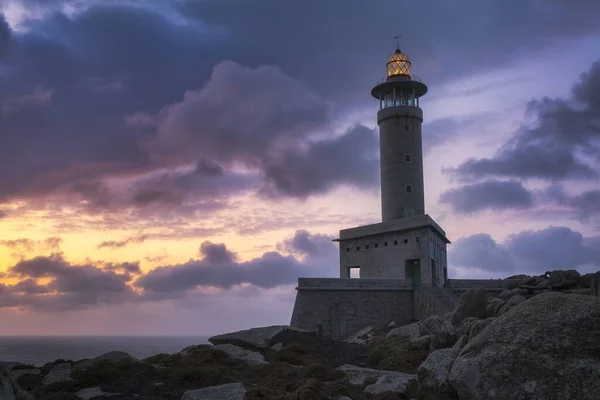 Punta Nariga Lighthouse Galicia Spain Sunset — Stock Photo, Image
