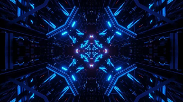 Eine Abstrakte Illustration Mit Leuchtend Blauen Laserlichtern Auf Dunklem Hintergrund — Stockfoto