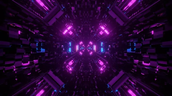 Una Ilustración Futurista Entorno Cósmico Con Luces Neón Púrpura —  Fotos de Stock