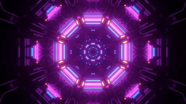 Futuristic Illustration Cosmic Environment Purple Neon Lights — Stock Photo, Image