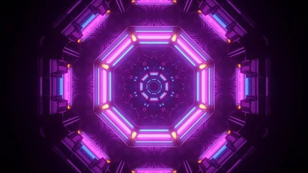 Футуристическая Иллюстрация Космической Среды Фиолетовыми Неоновыми Огнями — стоковое фото
