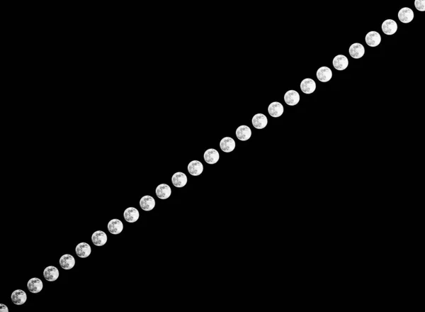 Eine Erstaunliche Mondfinsternis Mit Mehrfachbelichtungen Vor Schwarzem Hintergrund Perfekt Für — Stockfoto