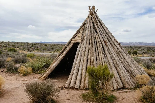 Une Réplique Une Habitation Traditionnelle Hualapai Amérindienne Arizona — Photo