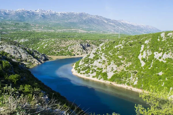 Krásný Výhled Kaňon Řeky Zrmanja Chorvatsku Slunečného Dne — Stock fotografie