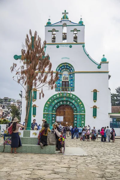San Juan Chamula Mexico 2017年3月18日 位于恰帕斯州San Juan Chamula的城镇及其当地风俗 墨西哥 — 图库照片