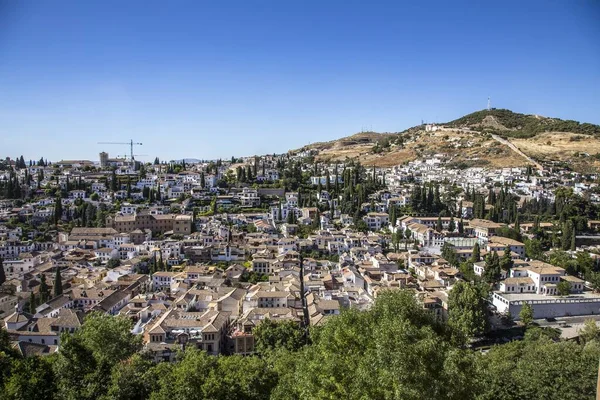 Een Prachtige Hoge Hoek Landschap Van Het Alhambra Granada Spanje — Stockfoto