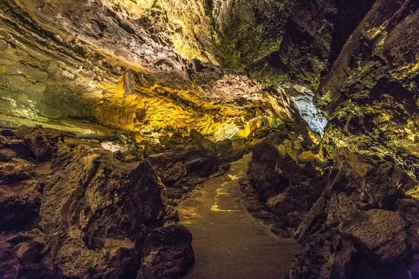Célèbre Cueva Los Verdes Sur Île Lanzarote Îles Canaries Espagne — Photo