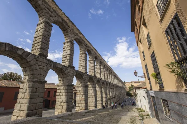 Fascinerande Scen Akvedukt Segovia Ligger Spanien — Stockfoto