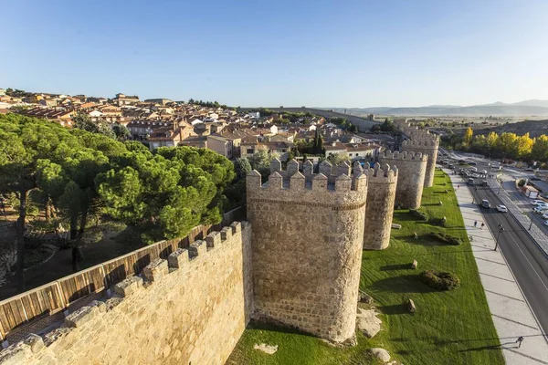 Mesmerizing Scene Walls Avila Houses Background Spain — Stock Photo, Image