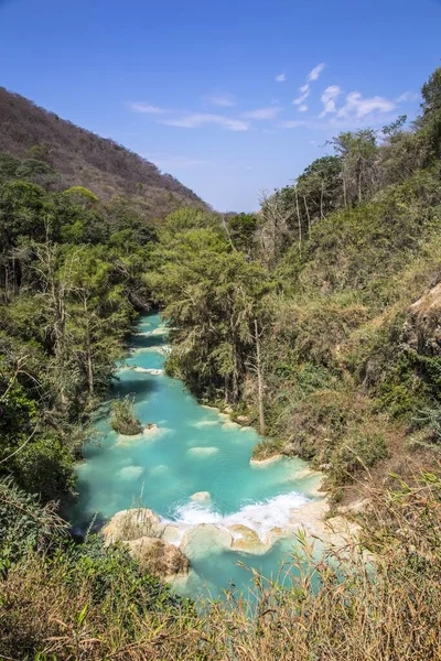 Disparo Vertical Las Cascadas Chiflon Chiapas México — Foto de Stock