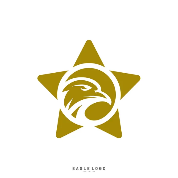 Plantilla vectorial con logo de Star Eagle. Logo de águila con icono de estrellas — Vector de stock
