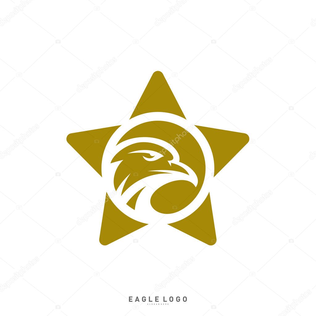 Star Eagle logo Vector Template. Eagle logo with stars icon