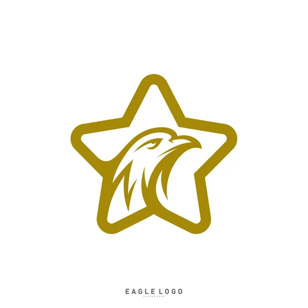 Modèle vectoriel de logo Star Eagle. Logo aigle avec icône étoiles — Image vectorielle