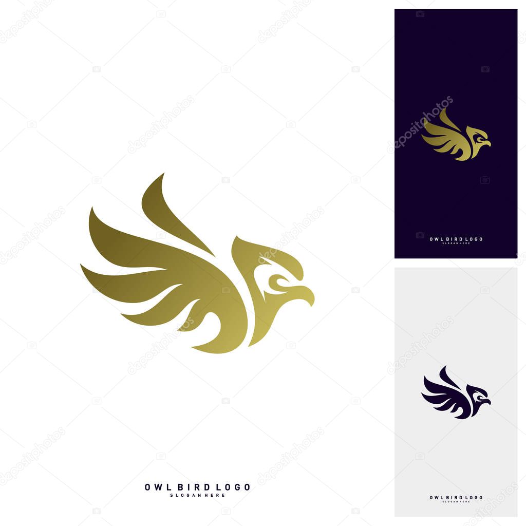 Owl Logo Design Template Vector. Bird logo Concept Vector