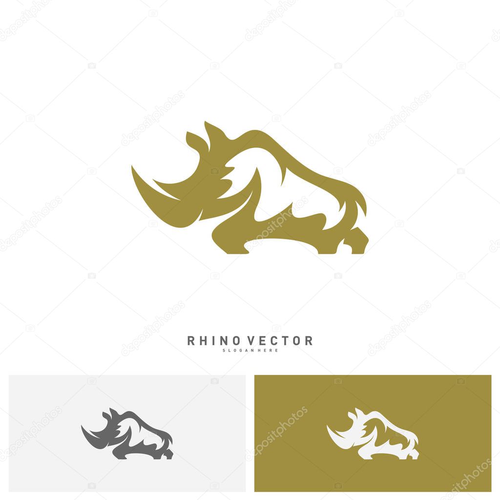 Rhino Logo Concept Vector. Rhino Logo Template - Vector
