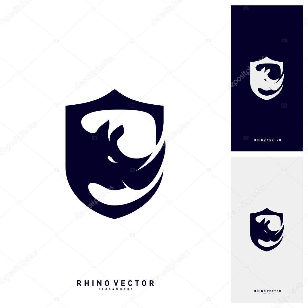 Rhino Logo Concept Vector. Rhino Logo Template - Vector