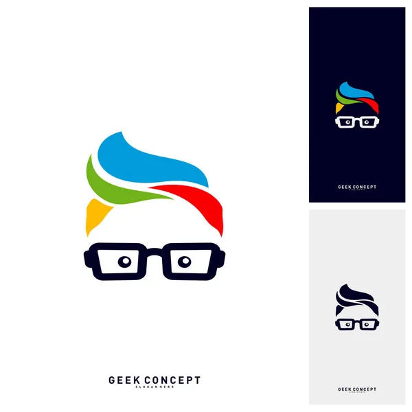 Social Geek Color Logo Concept Vector. Plantilla de logotipo Geek colorido - Vector — Vector de stock