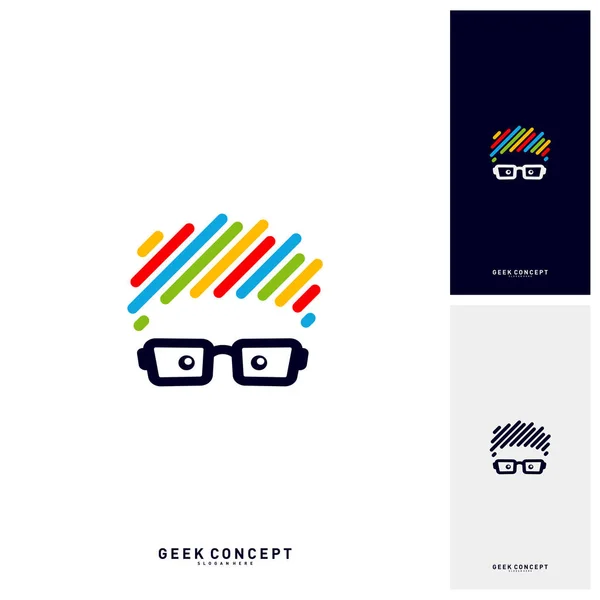 Social Geek Color Logo Concept Vector. Plantilla de logotipo Geek colorido - Vector — Vector de stock