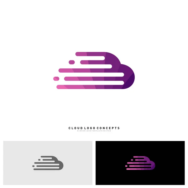 Fast Cloud Logo Design Concept Vector. Tech Cloud Logo Plantilla Vector — Vector de stock