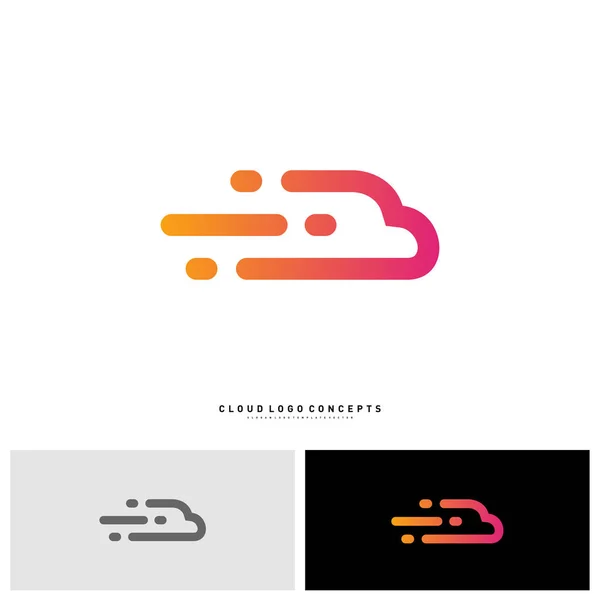 Fast Cloud Logo Design Concept Vector. Tech Cloud Logo Plantilla Vector — Vector de stock