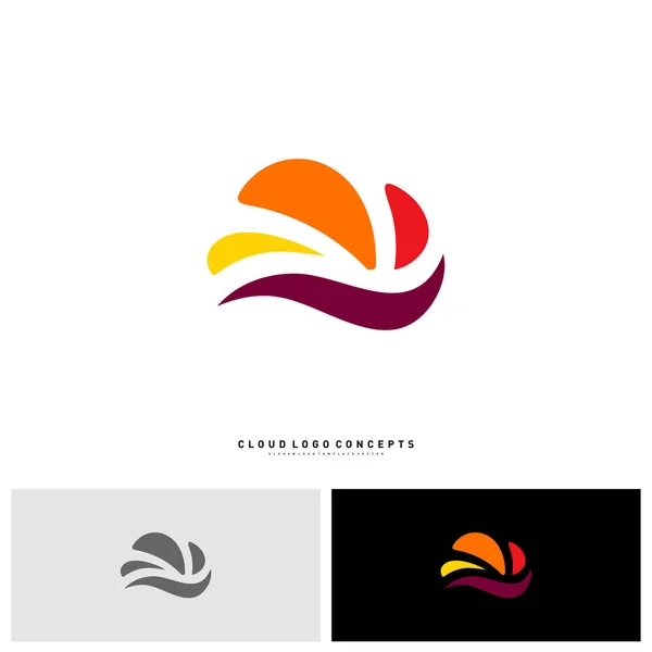 Schnelle Wolke Logo Design Konzept Vektor. Tech Cloud Logo Vorlagenvektor — Stockvektor