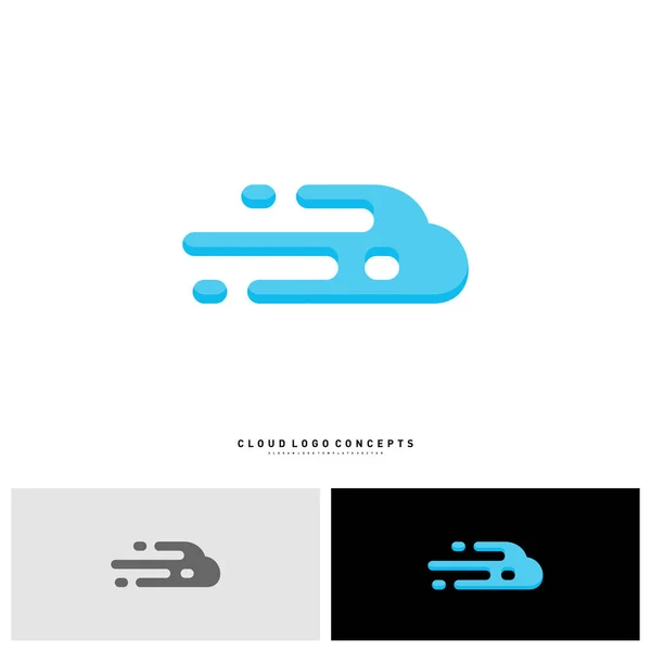 Hızlı Bulut Logosu Tasarım Vektörü. Teknik Bulut Logo Şablonu Vektörü — Stok Vektör