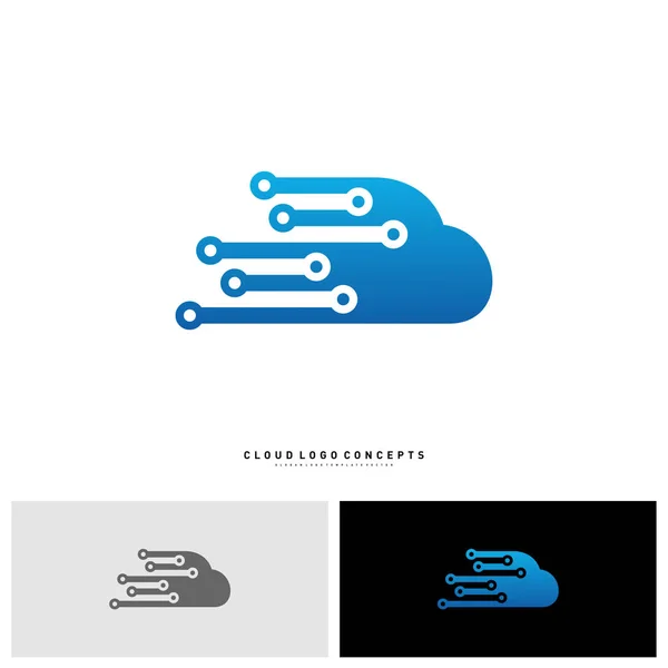 Cloud Tech Logo Design Concept Vector. Tech Cloud Logo Plantilla Vector — Vector de stock