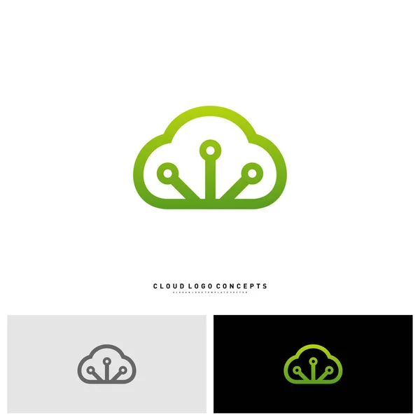 Cloud Tech Logo Design Concept Vector. Tech Cloud Logo Plantilla Vector — Vector de stock