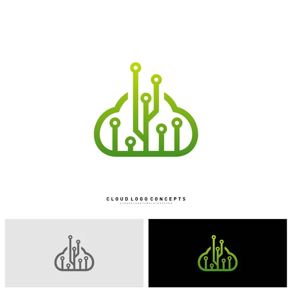 Cloud Tech Logo Design Concept Vector. Tech Cloud Logo modello vettoriale — Vettoriale Stock