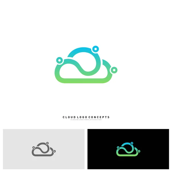 People Cloud Logo Design Concept Vector (en inglés). Vector moderno del logotipo del hombre de la nube — Vector de stock