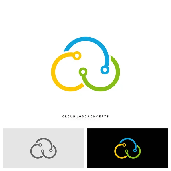 Cloud Tech Logo Design Concept Vector. Tech Cloud Logo Plantilla Vector — Vector de stock