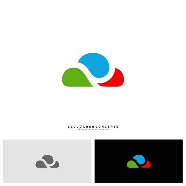 Colorido diseño del logotipo de la nube Vector. Plantilla de logotipo de pintura en la nube Vector — Vector de stock