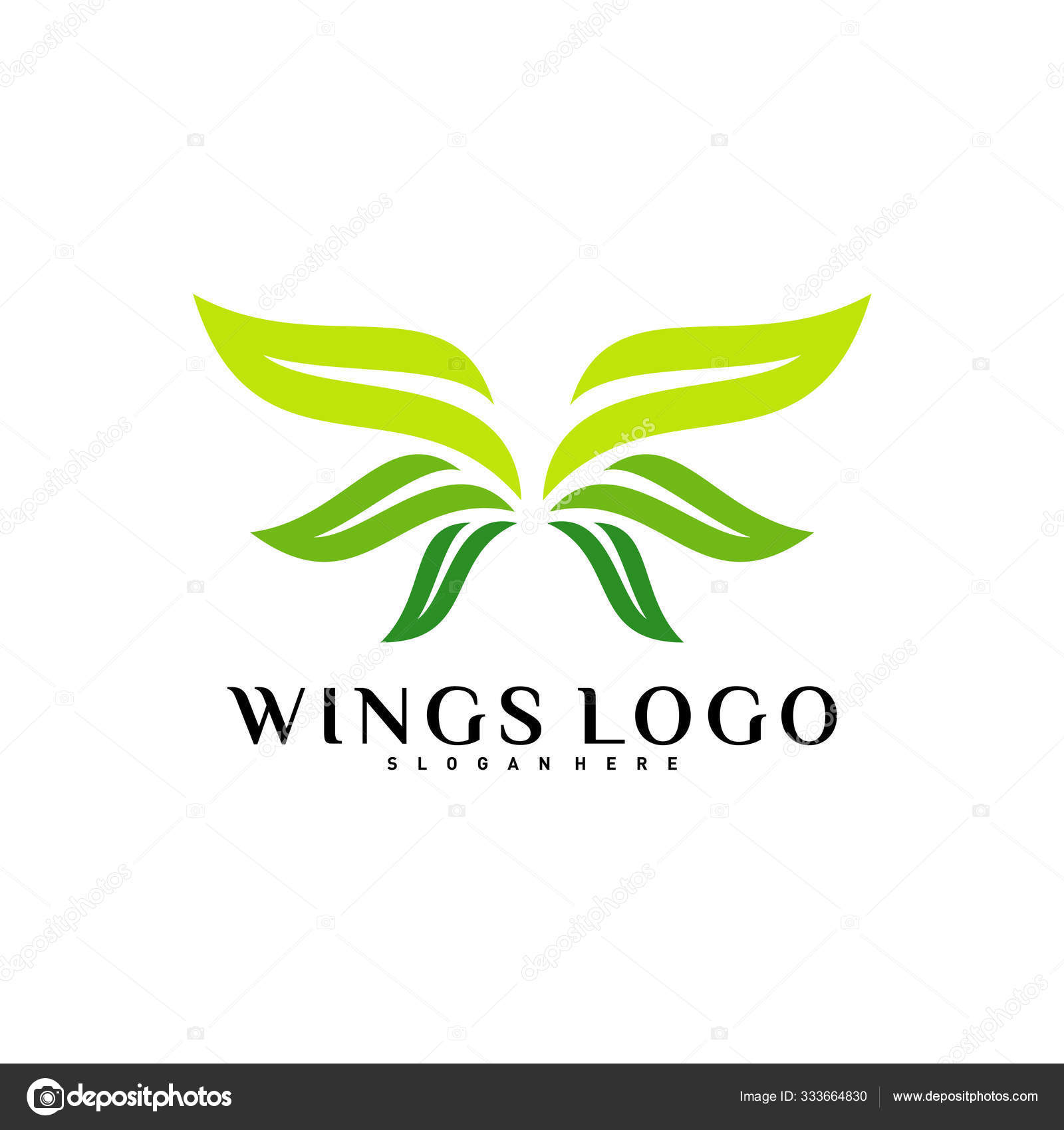 Wing Logo Vector. Color Wing Logo Design Concept Template Vector Stock