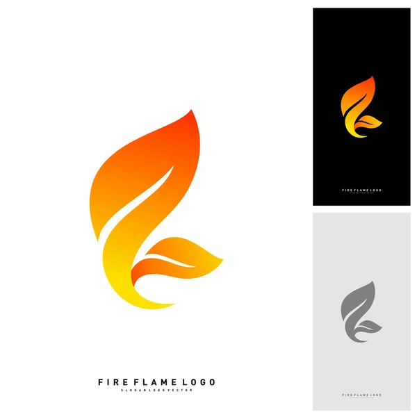 Feuer-Logo-Konzeptvektor. Feuer Blatt Logo Vorlage Vektor — Stockvektor