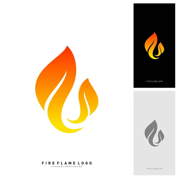 Концепция Fire Logo Vector. Вектор шаблона логотипа огненного листа — стоковый вектор