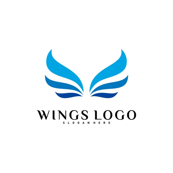 Το Wing Logo Vector. Χρώμα Wing Λογότυπο Σχεδιασμός Έννοια Πρότυπο Διάνυσμα — Διανυσματικό Αρχείο