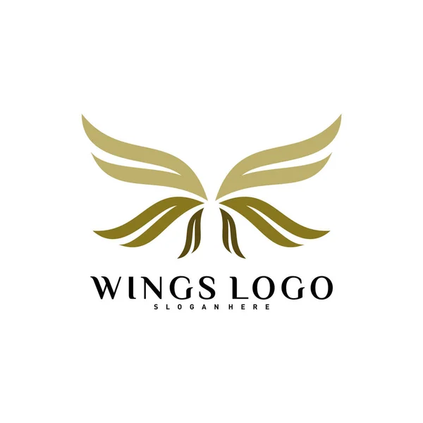 Siiven logon vektori. Väri Wing Logo suunnittelu käsite mallipohjaa vektori — vektorikuva