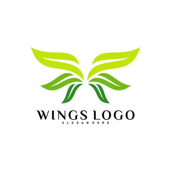 Vector de logotipo de ala. Vector de plantilla de concepto de diseño de logotipo de ala de color — Archivo Imágenes Vectoriales