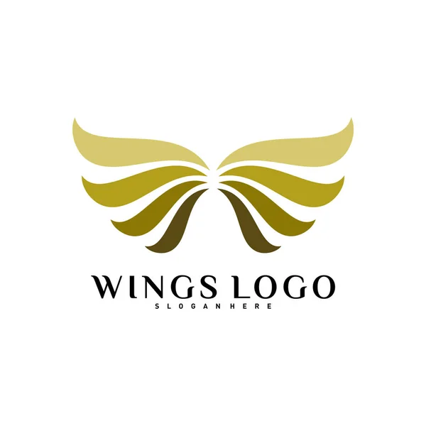 Το Wing Logo Vector. Χρώμα Wing Λογότυπο Σχεδιασμός Έννοια Πρότυπο Διάνυσμα — Διανυσματικό Αρχείο
