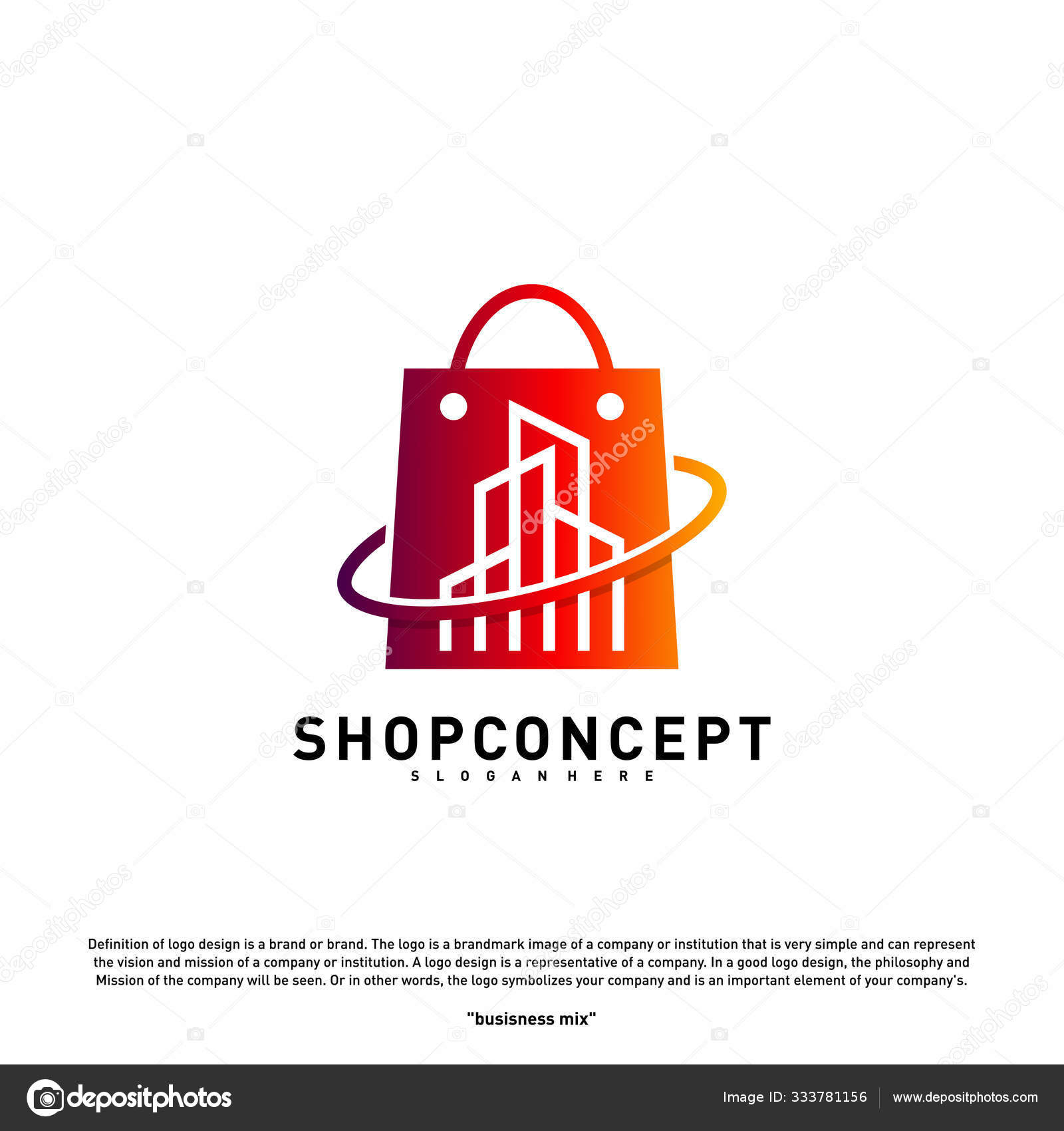 Fashion City Logo Concept Shopping center with Modern