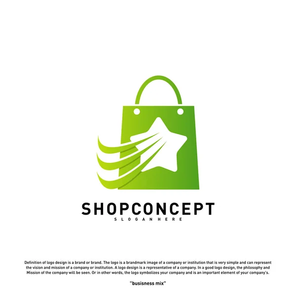 Star Shop Logo Designkonzept. Einkaufszentrum-Logo-Vektor. Geschäft und Geschenke Symbol. — Stockvektor
