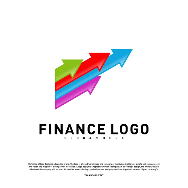 Business Stats Finance logo Concept Vector (en inglés). Logo Finanzas Plantilla — Archivo Imágenes Vectoriales