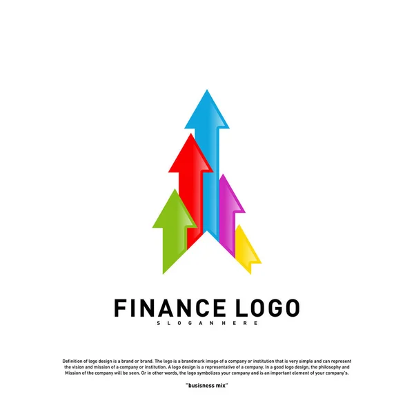 Business Stats Finance logo Concept Vector (en inglés). Logo Finanzas Plantilla — Archivo Imágenes Vectoriales