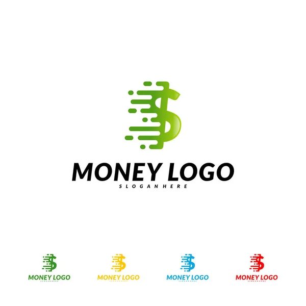 Швидкі гроші логотип Дизайн концепції Вектор. Швидка монета логотип шаблон — стоковий вектор