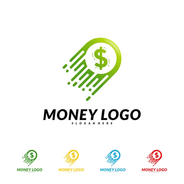 Logo Fast Money Design Concept Vector. Szablon logo szybkiej monety — Wektor stockowy