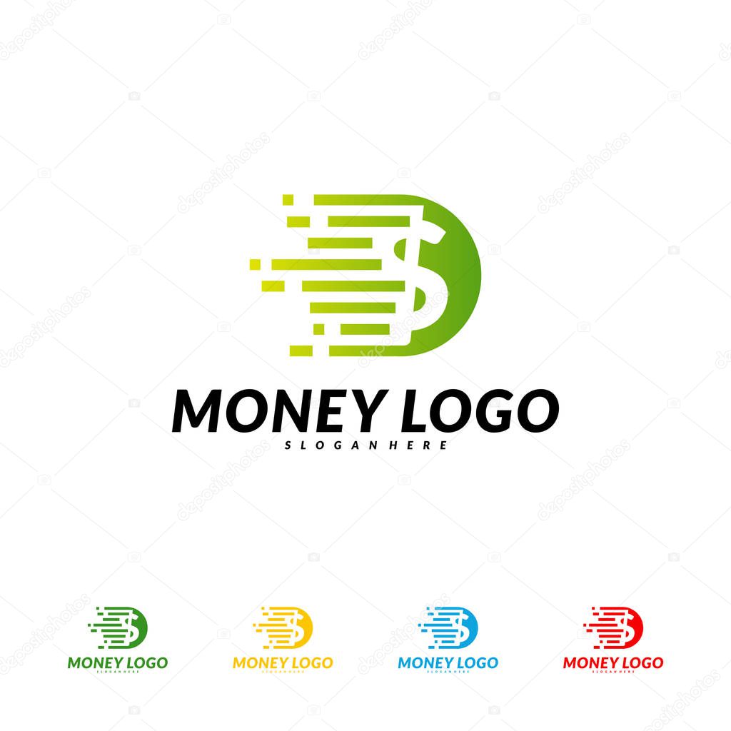 Fast money logo Design Concept Vector. Fast Coin logo Template