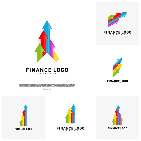 Reihe von Unternehmensstatistiken finanzieren Logo-Konzept-Vektor. Vorlage für das Finanzlogo — Stockvektor