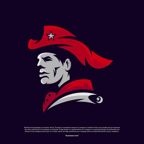 Patriots Logo Design Vector. Cabeça Patriots Logo Design Template. Patriots Shield logo Conceito —  Vetores de Stock