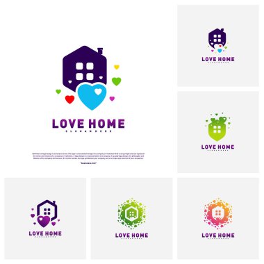 Love Home Logo Design Concept. Business Love House Logo Vector Template