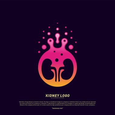 Colorful Kidney Logo Design Concept. Urology Logo Vector Template